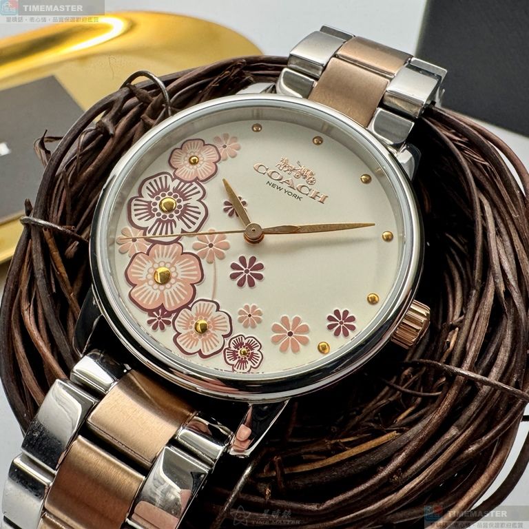 [星晴錶業]COACH手錶,36mm,CH00288白色錶面銀錶殼銀色精鋼錶帶款, , large