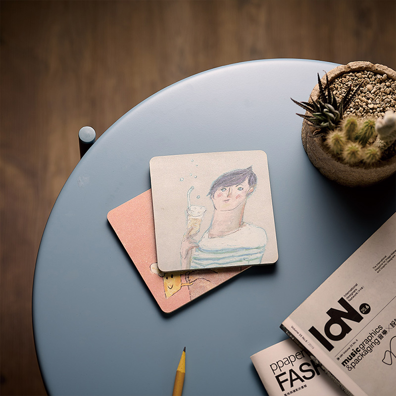 【Monster】 Soft Diatomaceous Earth Absorbent Coaster &ndash; A Cup of Life &mdash; Ducky Shen (10x10cm) &ndash; Coffee Dooggyy, , large