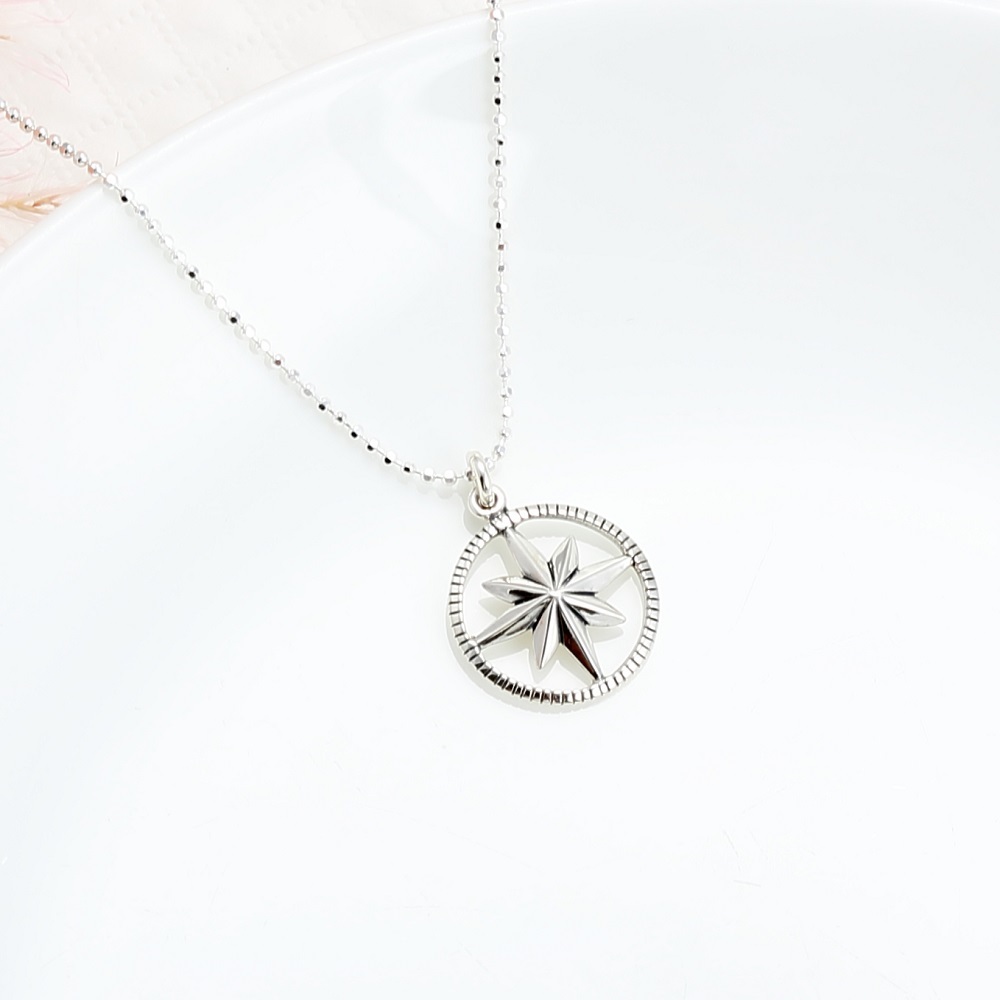 【Angel & Me】Lucky Large Compass Hope s925 sterling silver necklace birthday gift, , large