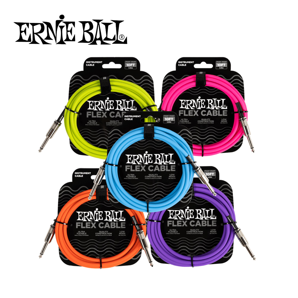 Ernie Ball Cable Flex SS 10ft 樂器導線 6414 Green【敦煌樂器】, , large
