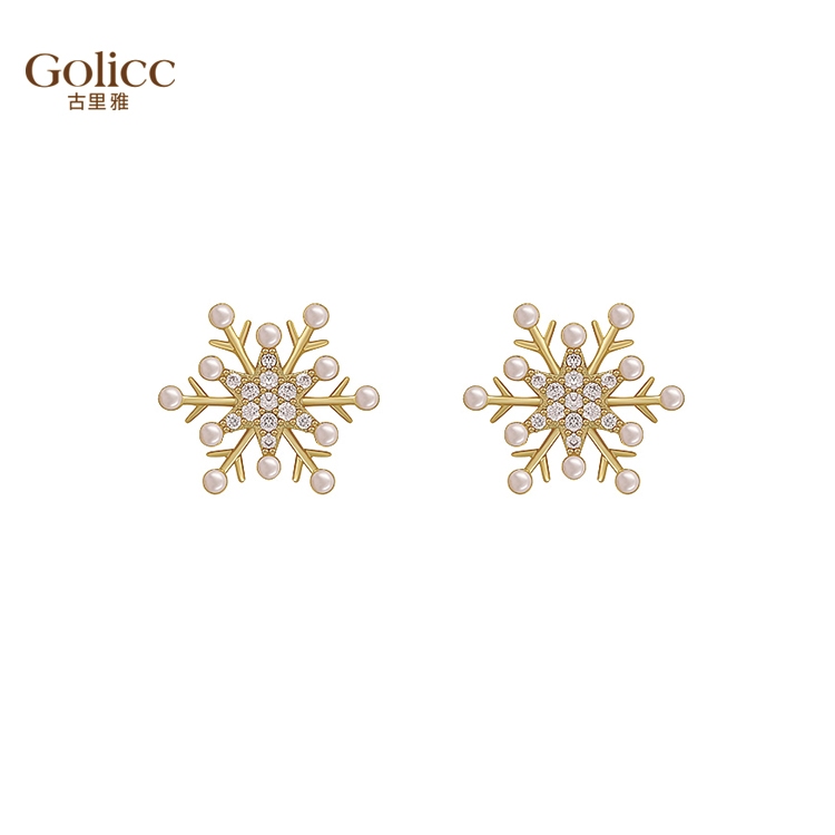 【Gulicc】古莉可 耳環 雪花珍珠耳環, , large