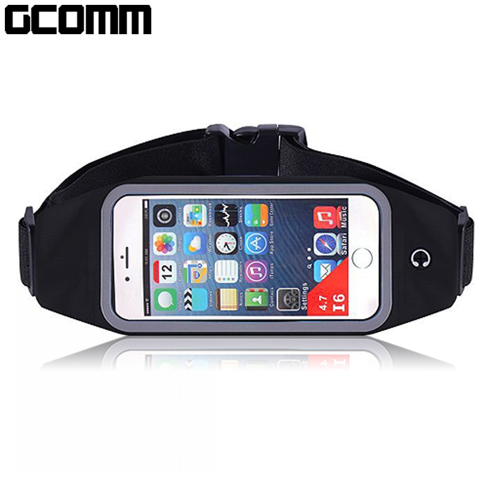 GCOMM SPORT 穿戴式音樂防汗水運動腰包4.8＂通用 經典黑, , large