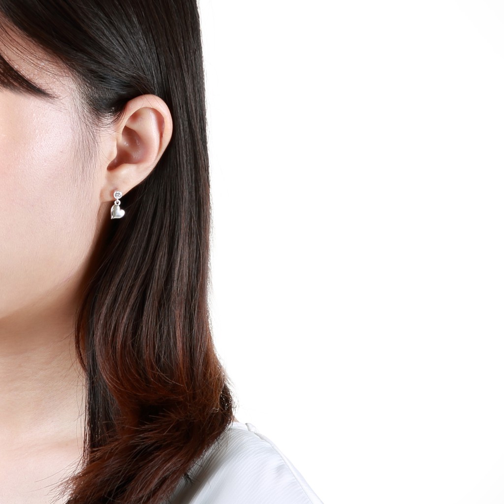 【Angel & Me】Love Heart s925 sterling silver earrings (changeable ear clips) gift, , large