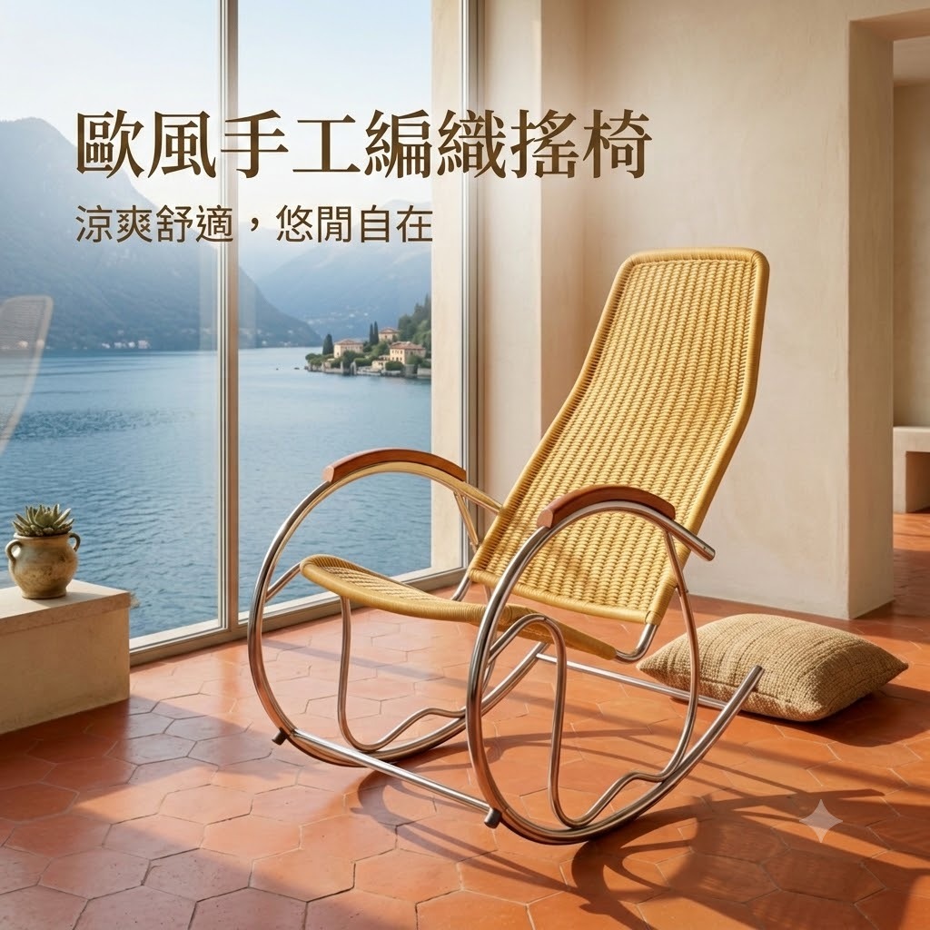 [德易生活SUiihome] 手工編織搖椅-奶油白, , large