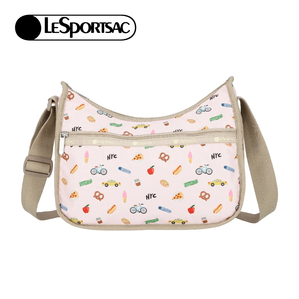 Lesportsac Classic Hobo 經典斜背包 側背包 旅用通勤包 送禮 禮物 推薦 女包(紐約城市插畫)  品號：14998127, , large