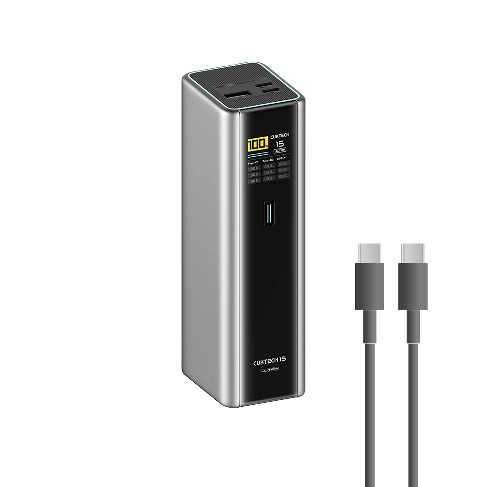 【Wh+CCC】CUKTECH 酷態科 15號Ultra 210W 行動電源 20000mAh (PB200U) - 灰色, , large