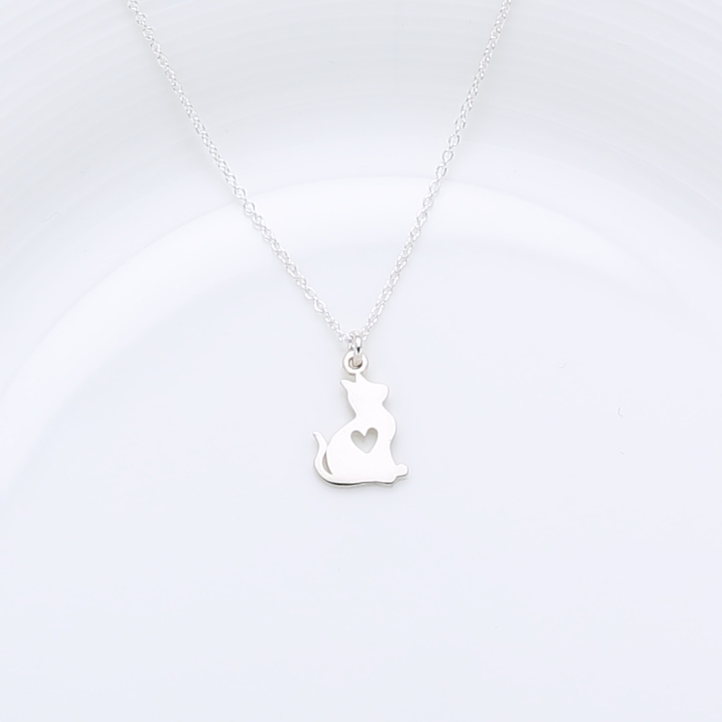 【Angel & Me】Love Cat Kitten Meow (small) s925 sterling silver necklace gift, , large