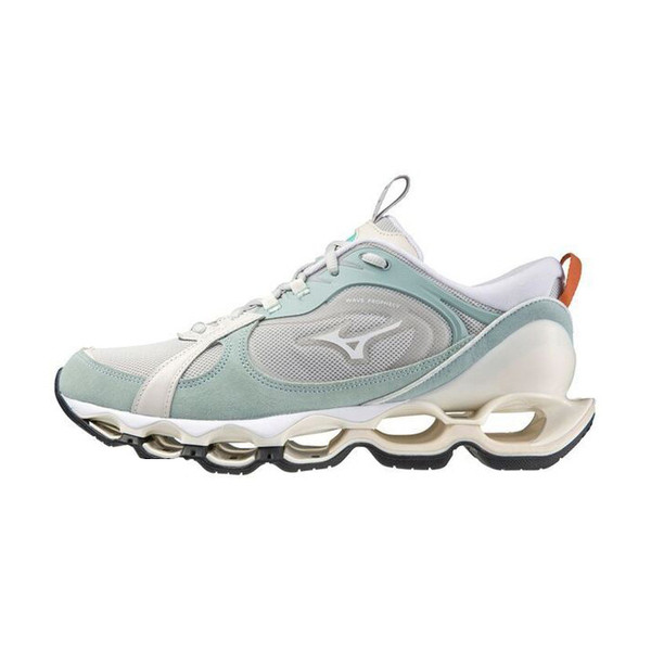 Mizuno Wave Prophecy &beta;2 男女 慢跑鞋 運動 休閒 復古 日常 灰白綠 [D1GA235002], , large