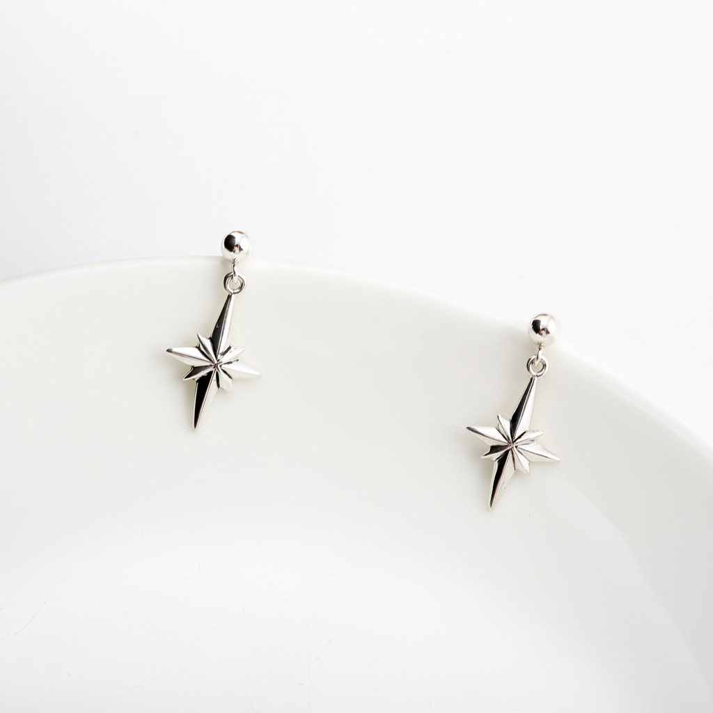 【Angel & Me】Hope North Star Polaris s925 sterling silver earrings birthday gift, , large