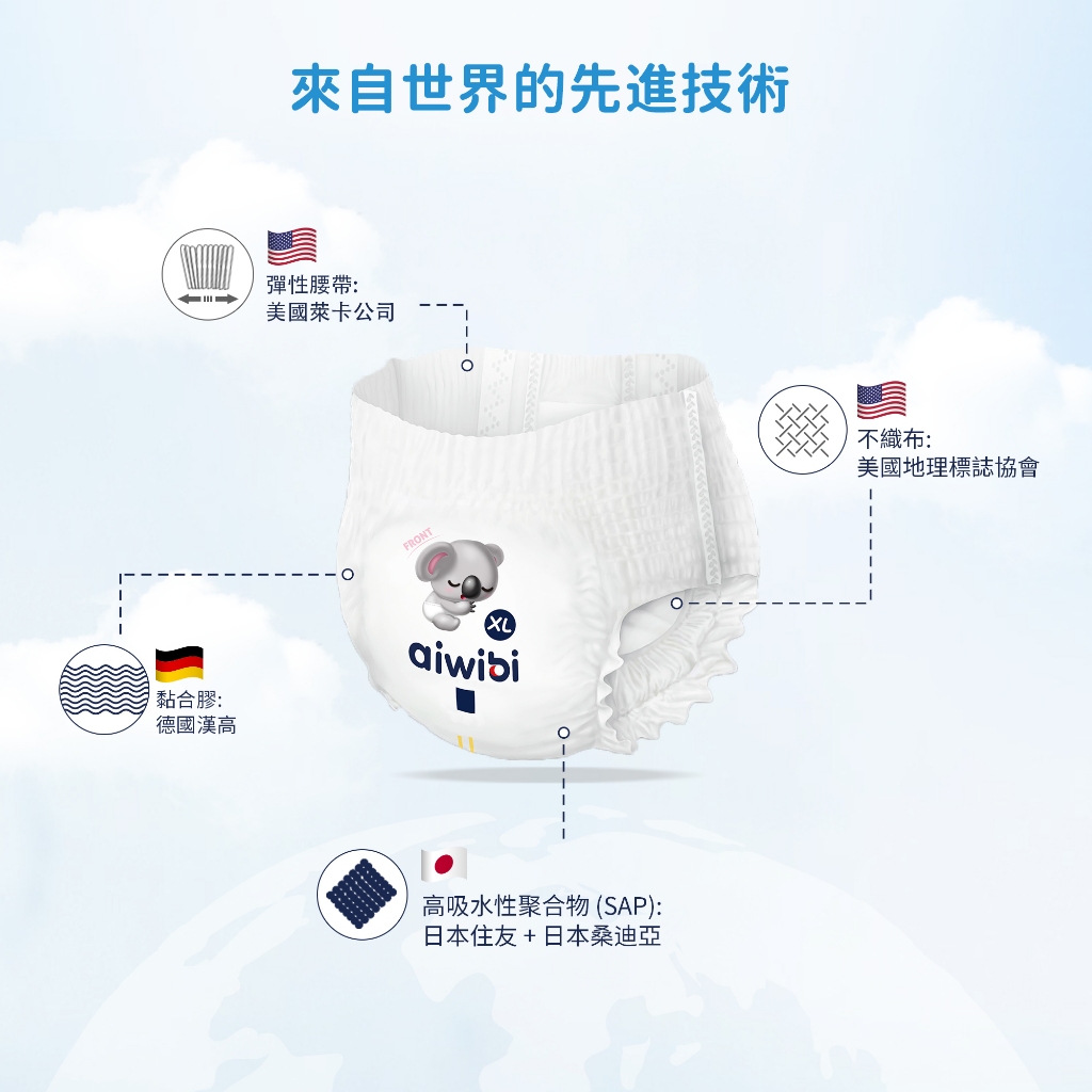 Aiwibi 愛薇彼 零觸感瞬吸褲型紙尿褲 M(五包裝) 尿布 褲型 嬰兒紙尿褲 超薄透氣, , large