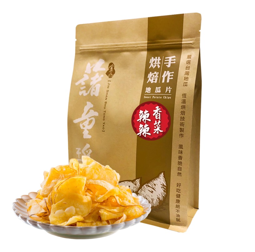 金山藷童瑤-手作烘焙地瓜片-香菜辣辣200G <金山特產>", , large