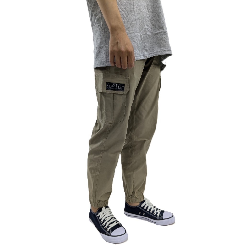 【億子洪】爆彈口袋工裝長褲 SGS認證通過 無拉鍊款 卡其束腳-5XL【P5】, , large
