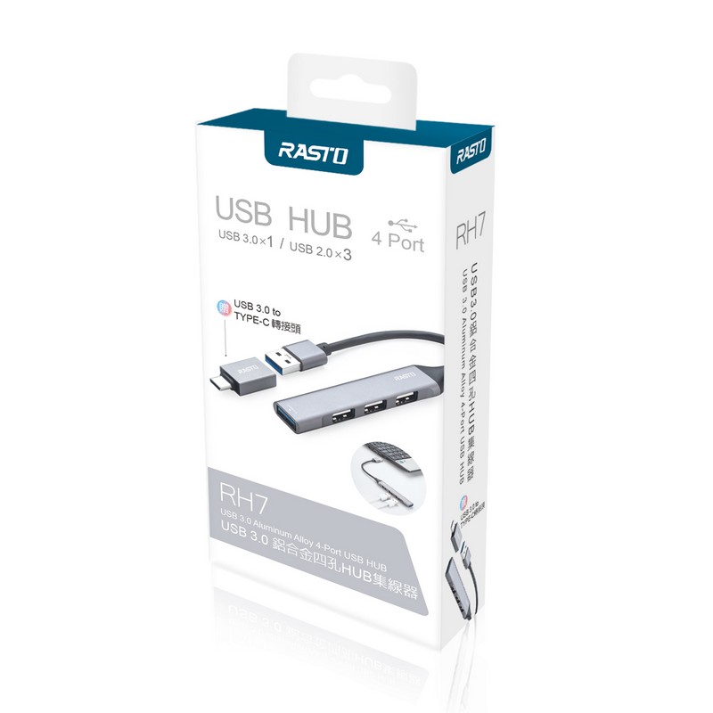 RASTO RH7 USB 3.0 4-Port USB HUB, , large
