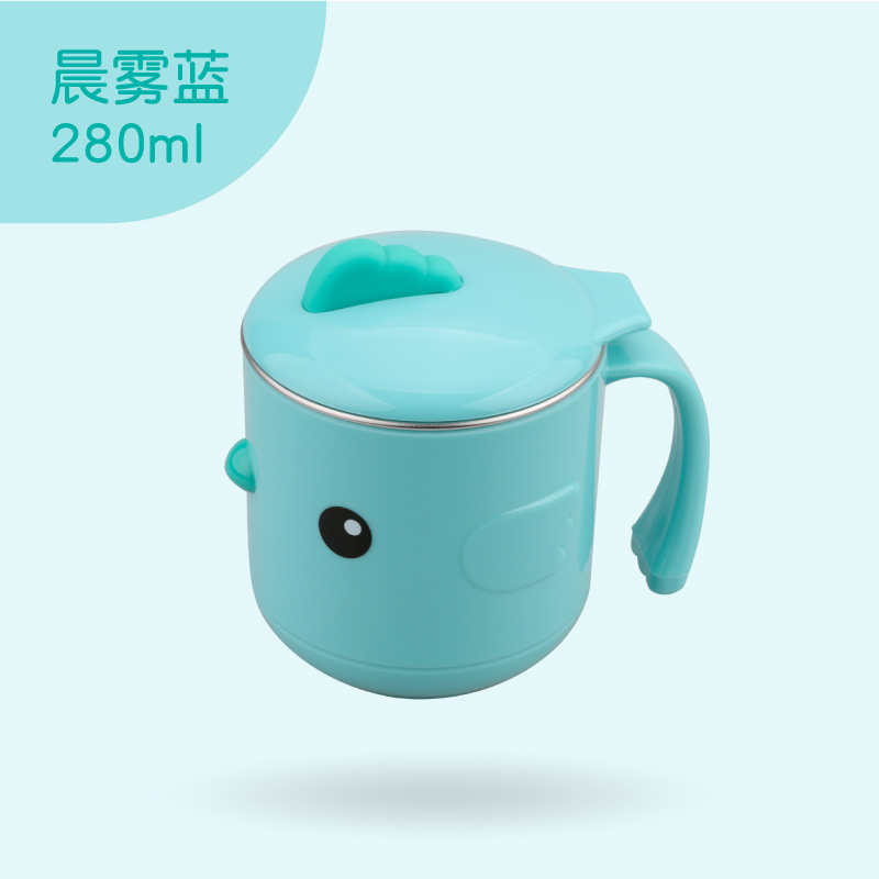 【hababy環安家居】小雞卡通兒童水杯 280ml｜304 不鏽鋼寶寶牛奶杯附密封蓋, , large