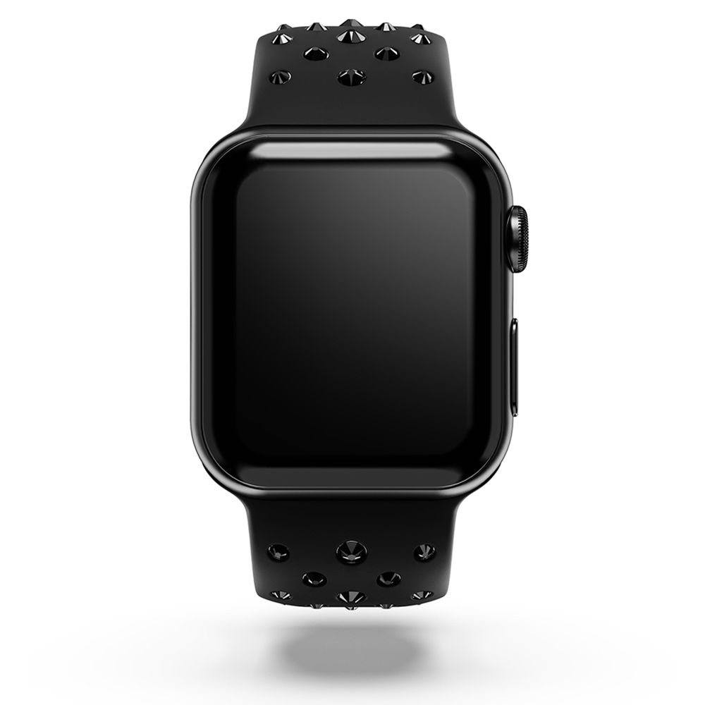 SWAROVSKI 施華洛世奇Apple Watch 水晶矽膠錶帶 40/41mm適用-黑色 送禮 禮物 推薦(不含手錶), , large