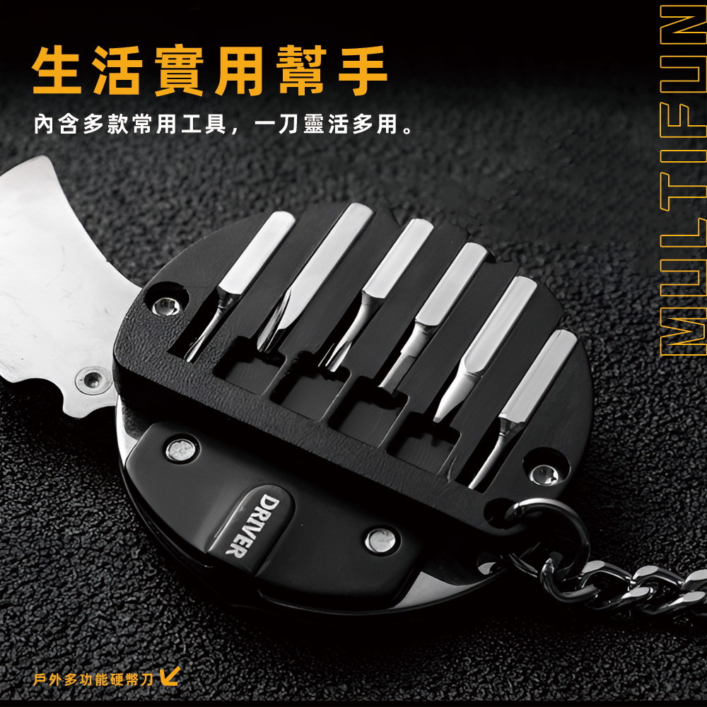 【上手家居】鑰匙圈吊飾硬幣刀-升級六角黑色(瑞士刀/工具刀/小刀/螺絲刀/螺絲起子/吊飾/野外求生/拆信刀), , large