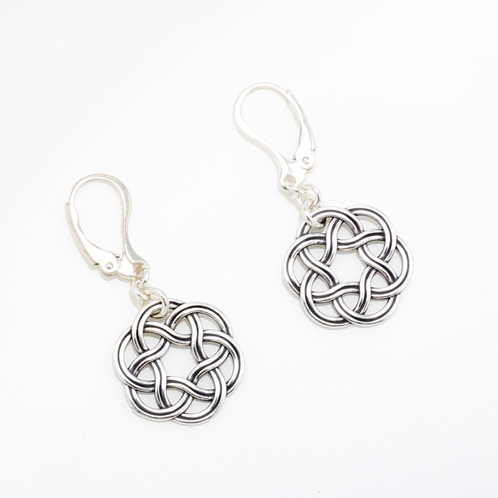 【Angel & Me】Dreamcatcher celtic net s925 sterling silver earrings birthday gift, , large