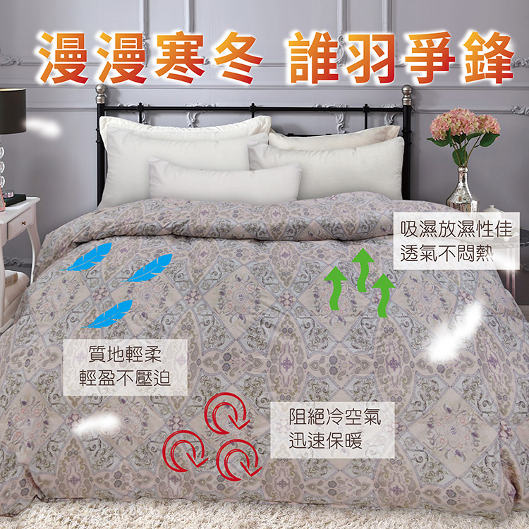 【多利寶寢具】Indian_飯店級印花天然羽毛絨被/棉被胎(印花防絨布), , large