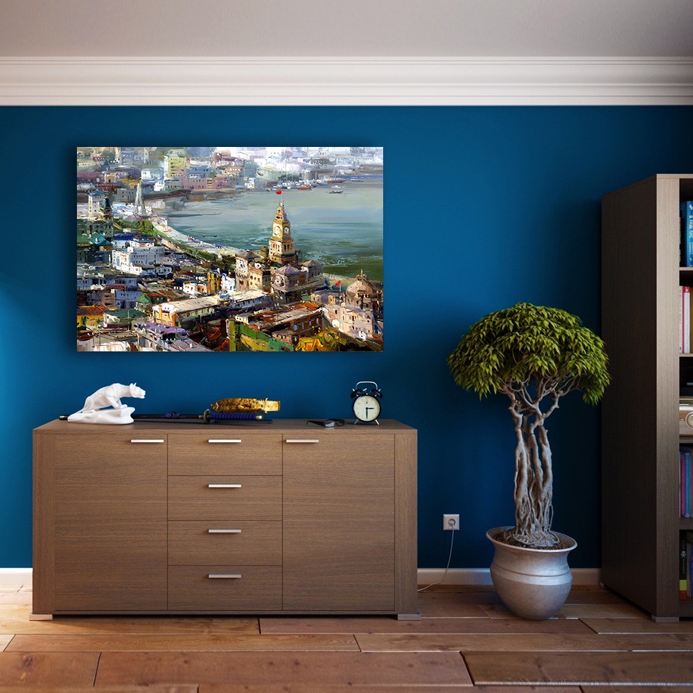 【御畫房】城市印象 國家一級畫師手繪油畫60&times;90cm(VF-17), , large