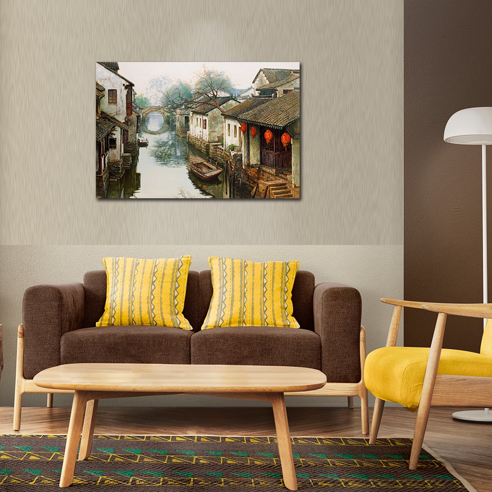 【御畫房】江南印象 國家一級畫師手繪油畫60&times;90cm(VF-16), , large