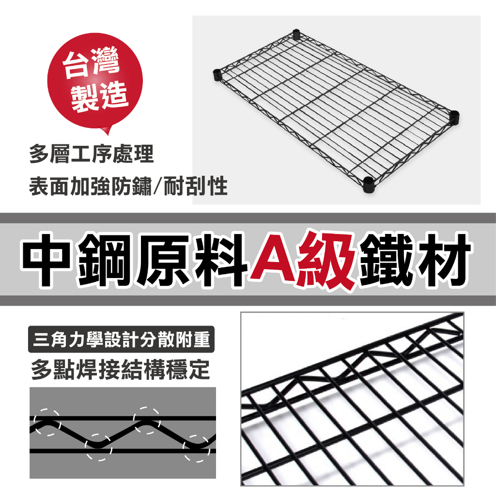 KIWISH 90x60x180cm Black 5-Tier Wire Shelving Unit | Heavy Duty Metal Storage Rack | Made in Taiwan, Free Shipping, , large