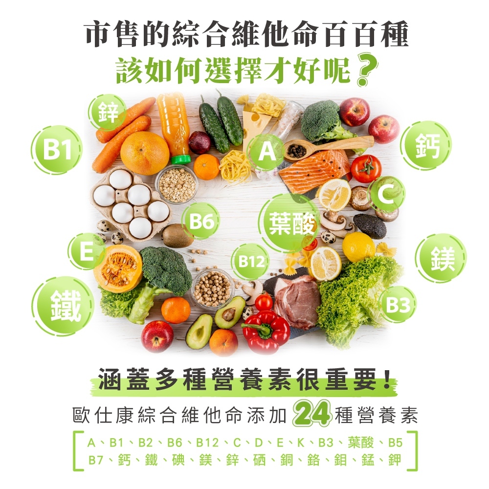 ［德風］歐仕康綜合維他命錠(100錠/瓶)丨德風健康館  男性女性適用 完整8種b群 維生素 礦物質 multivitami, , large