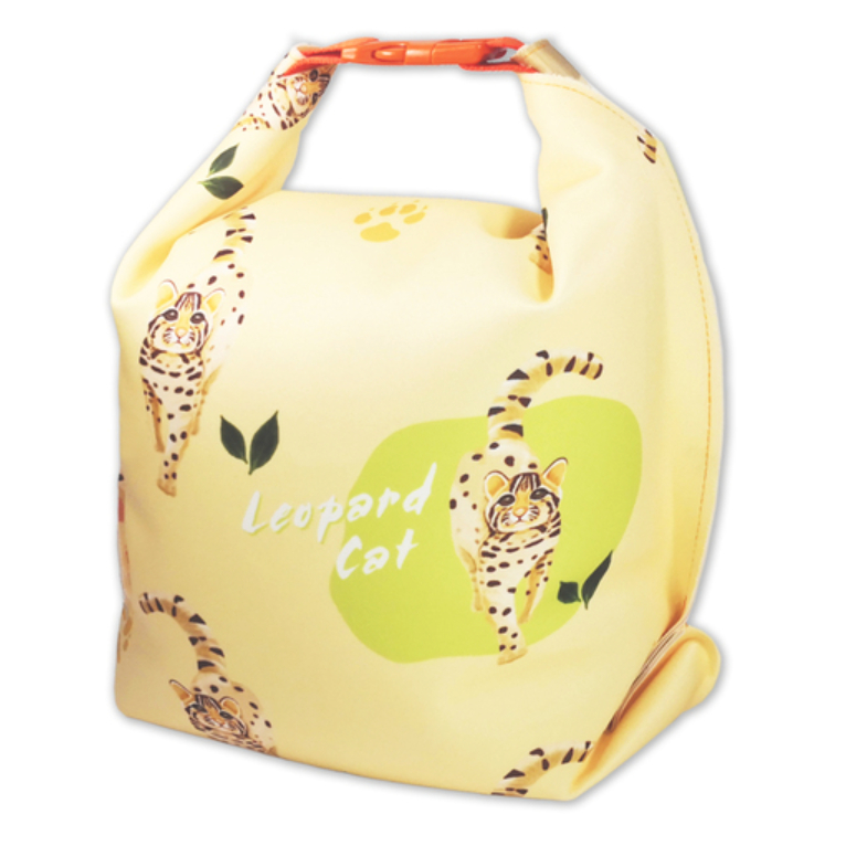 Leopard Cat 2.5L Reusable Food Storage Bag WaterProof ( silicone cloth), , large