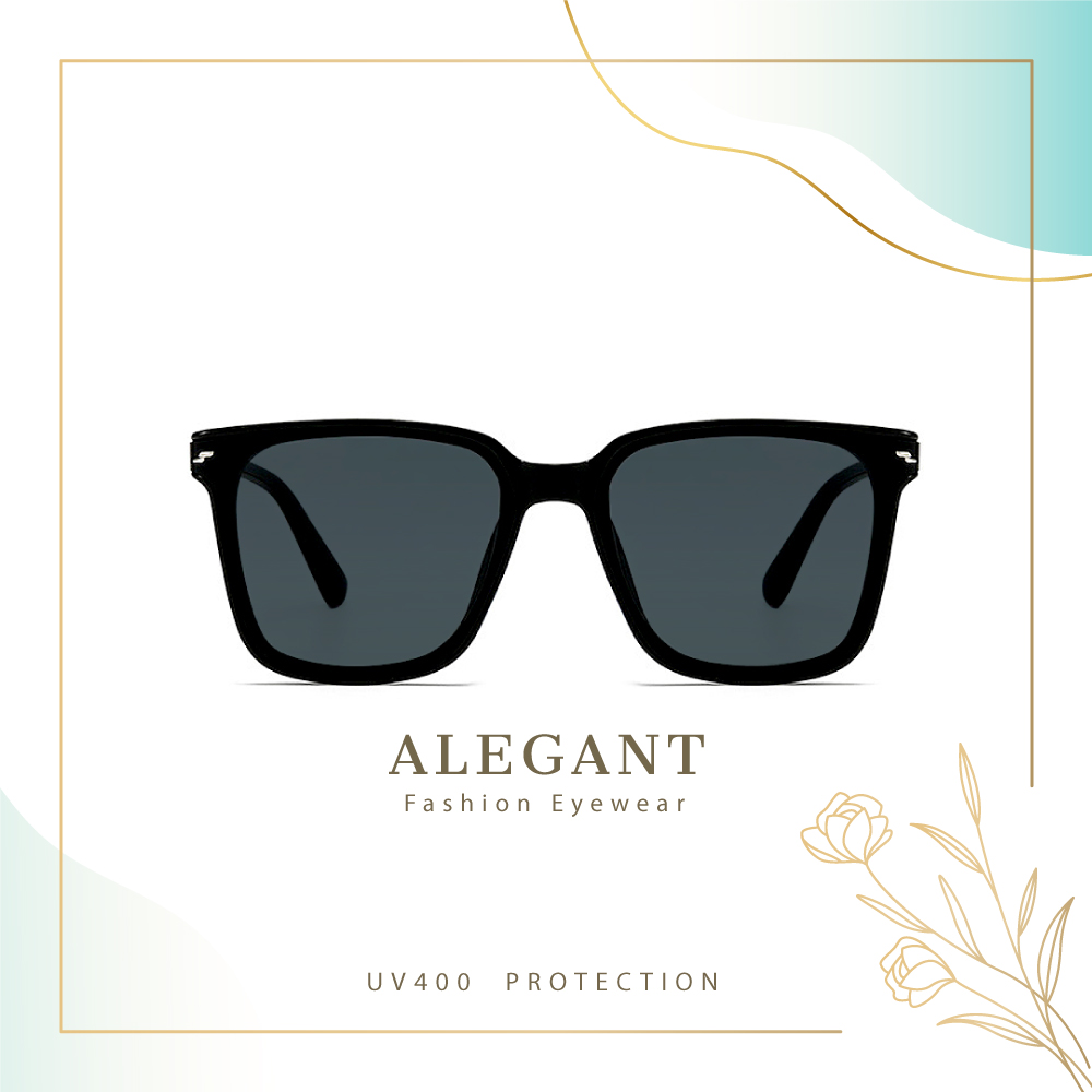 摩登風格雲峰棕輕量貓眼方框墨鏡/UV400太陽眼鏡〔ALEGANT〕, , large