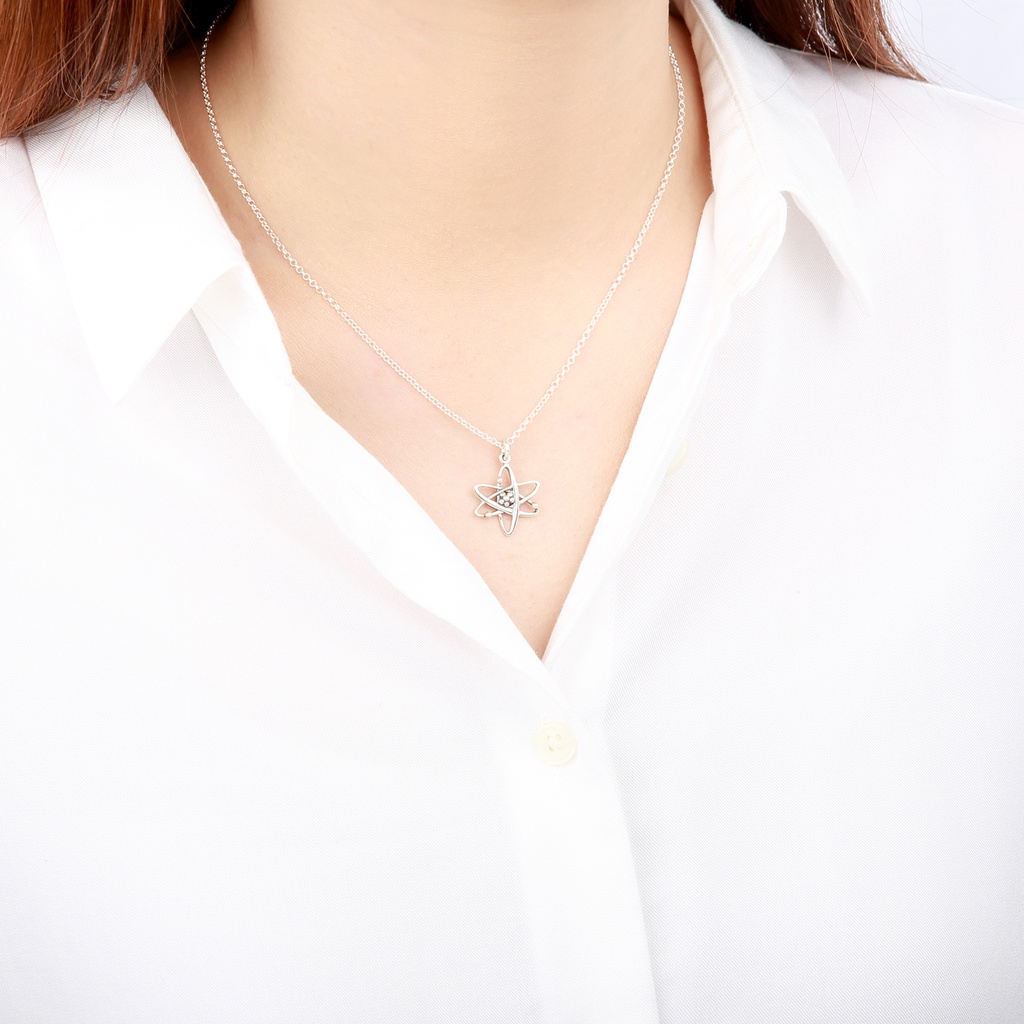 【Angel & Me】Science Atom s925 sterling silver necklace Birthday gift, , large