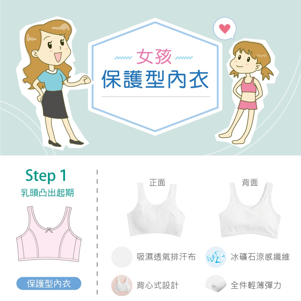 可蘭霓Clany 無痕無鋼圈少女S-Q/2XL 學生內衣 成長型 涼感 背心 6988-22 白 胸衣 學生 背心 透氣, , large
