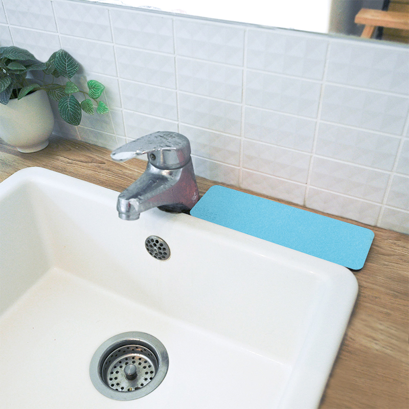 【Monster】 Soft Diatomaceous Earth Washbasin Absorbent Mat (24x8cm) &ndash; Sky Blue, , large