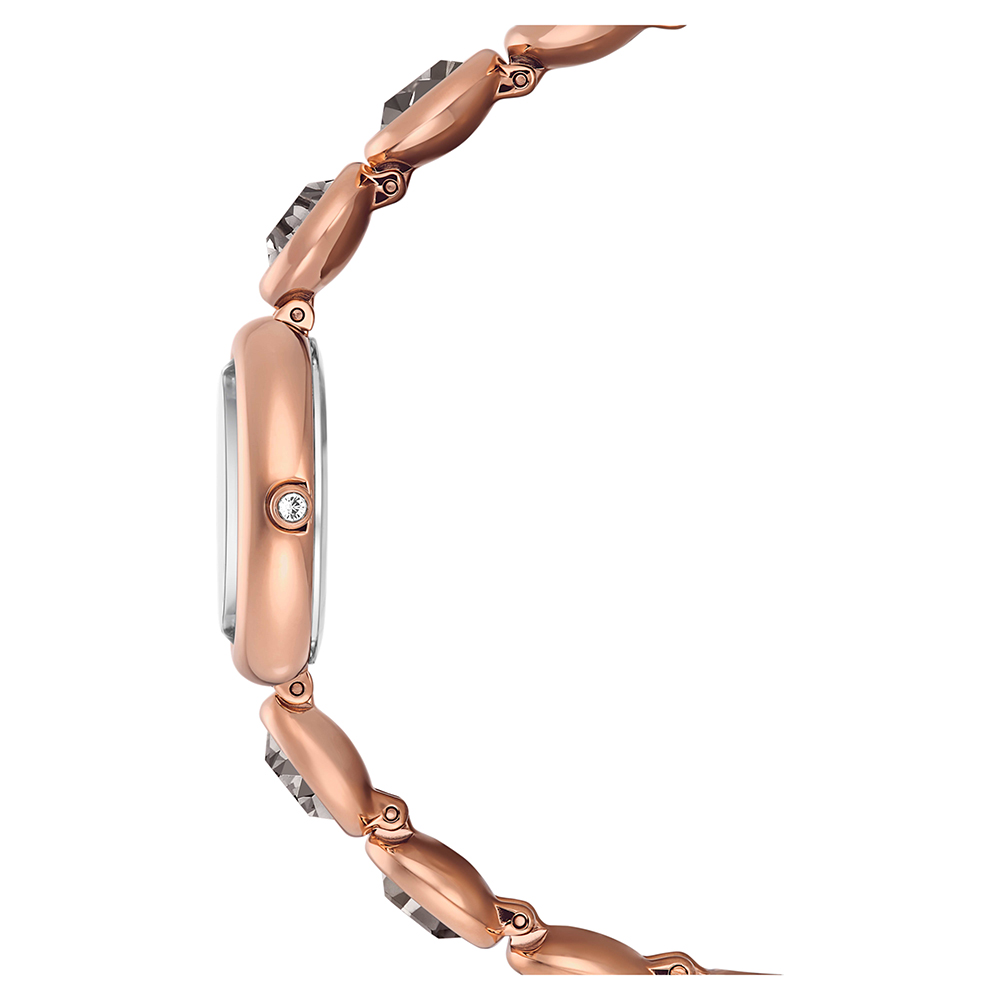 SWAROVSKI 施華洛世奇 Imber Oval 橢圓形水晶手鍊式女錶-黑x玫瑰金/25x21mm 5754814, , large
