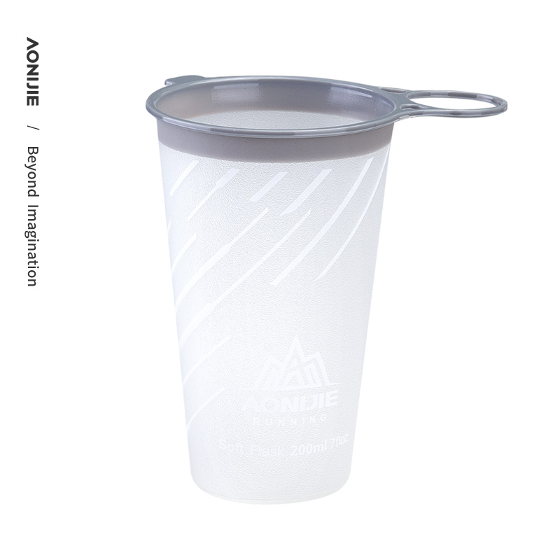 【立承生活】折疊軟水杯 200ml 2入-皓月白, , large