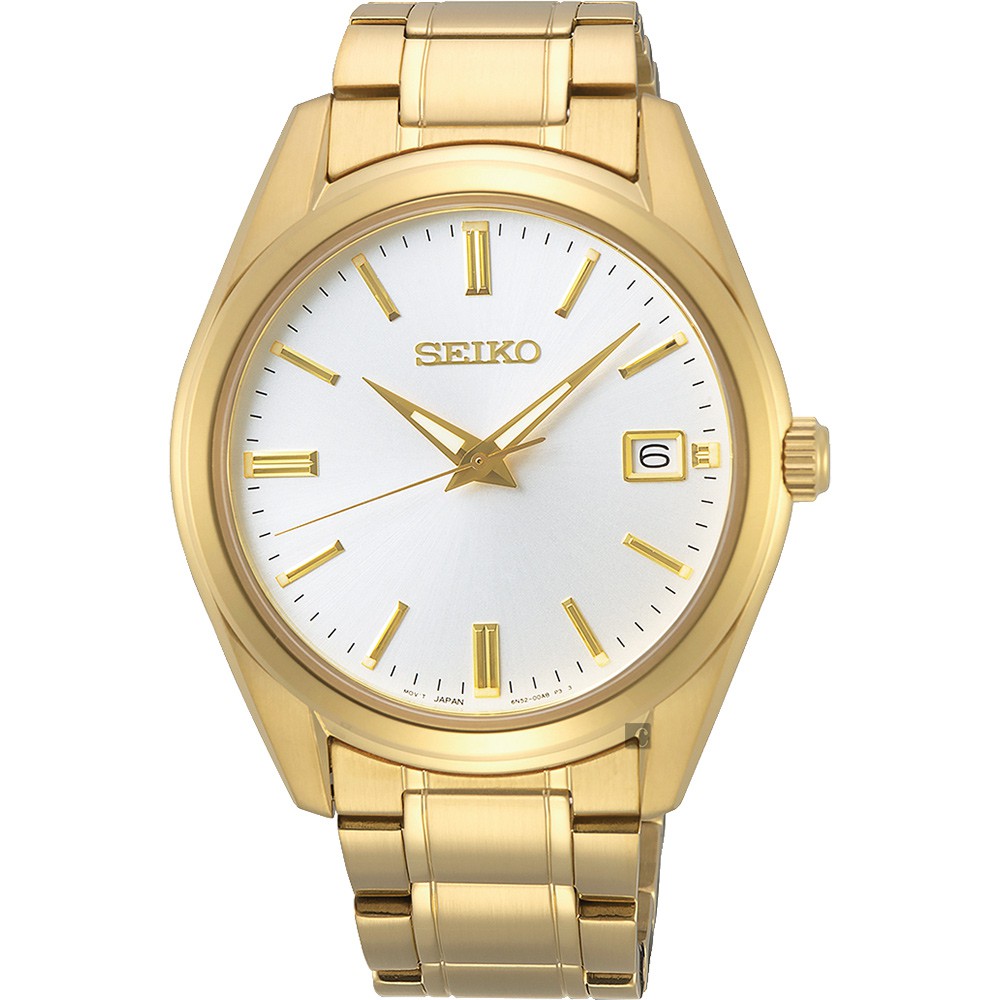 SEIKO 精工 CS 時尚石英手錶(SUR314P1)-金/39mm, , large