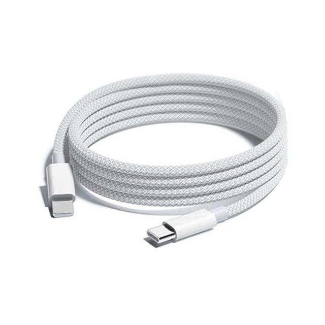 2-Pack Apple 60W Fast Charging Type-C to Type-C Bright White Braided Cable 2M, , large