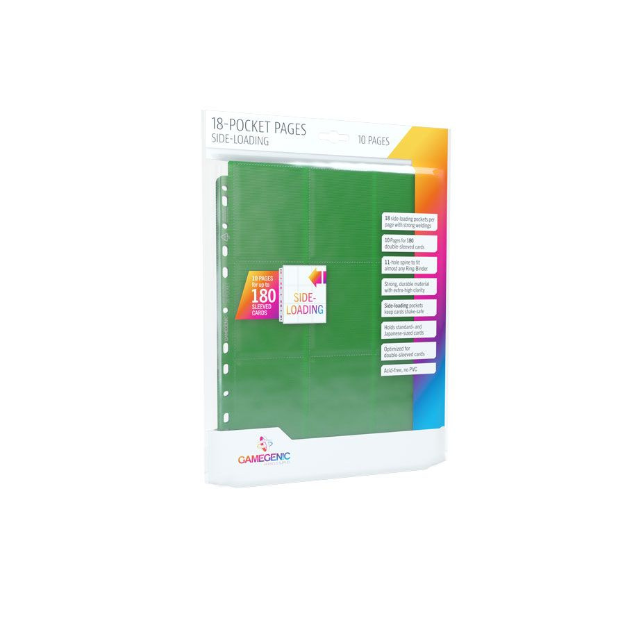 【Asmodee】側開卡冊頁9格雙面 (多色) 10入Gamegenic SIDELOADING PAGES, , large