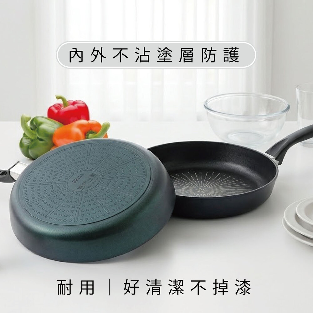 韓國Kassel 鑽石超導熱極輕不沾平底鍋28cm（瓦斯爐和電磁爐IH可用款）, , large
