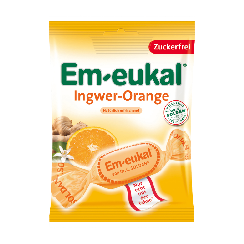 Em-eukal Hustenbonbon (sugar free) Ginger-Orange, , large