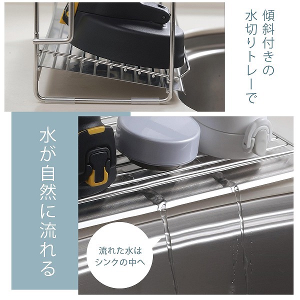 【毓秀堂】下村企販 不鏽鋼瓶/蓋瀝水架, , large