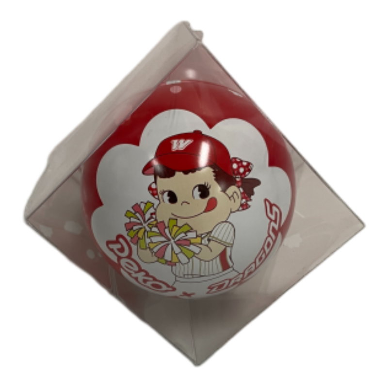 不二家 Peko牛奶糖球型罐-彩球紅, , large