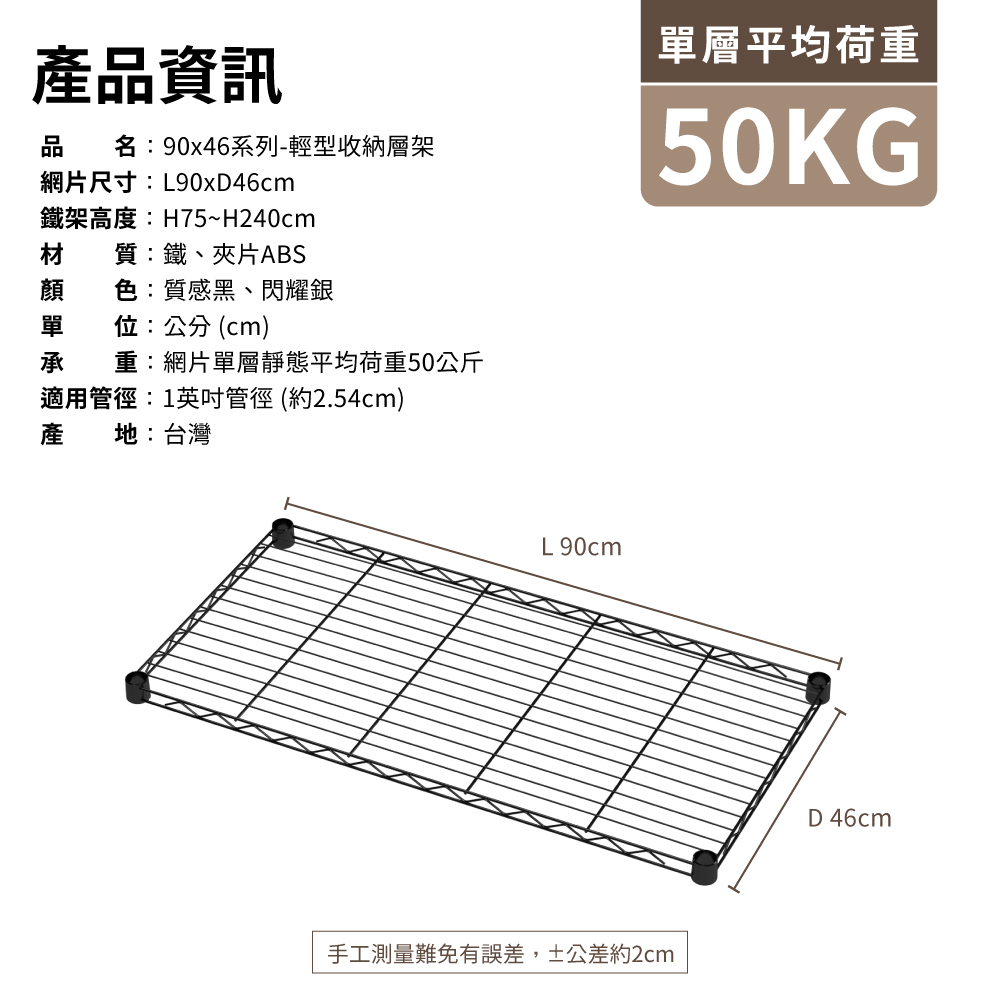 【KIWISH】90X46系列層架 二/三/四/五/六/七/八層 收納架 置物架 鐵力士架 波浪架 收納櫃 架子 鐵架 層架, , large
