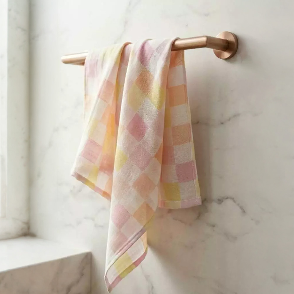 [Kaimei Cotton Industry] Colorful plaid cotton gauze adult towel double-layer gauze adult towel seven randomly selected groups, , large