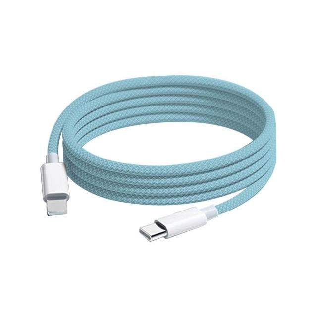 2-Pack Apple 60W Fast Charging Type-C to Type-C Sky Blue Braided Charging Cable 1M, , large