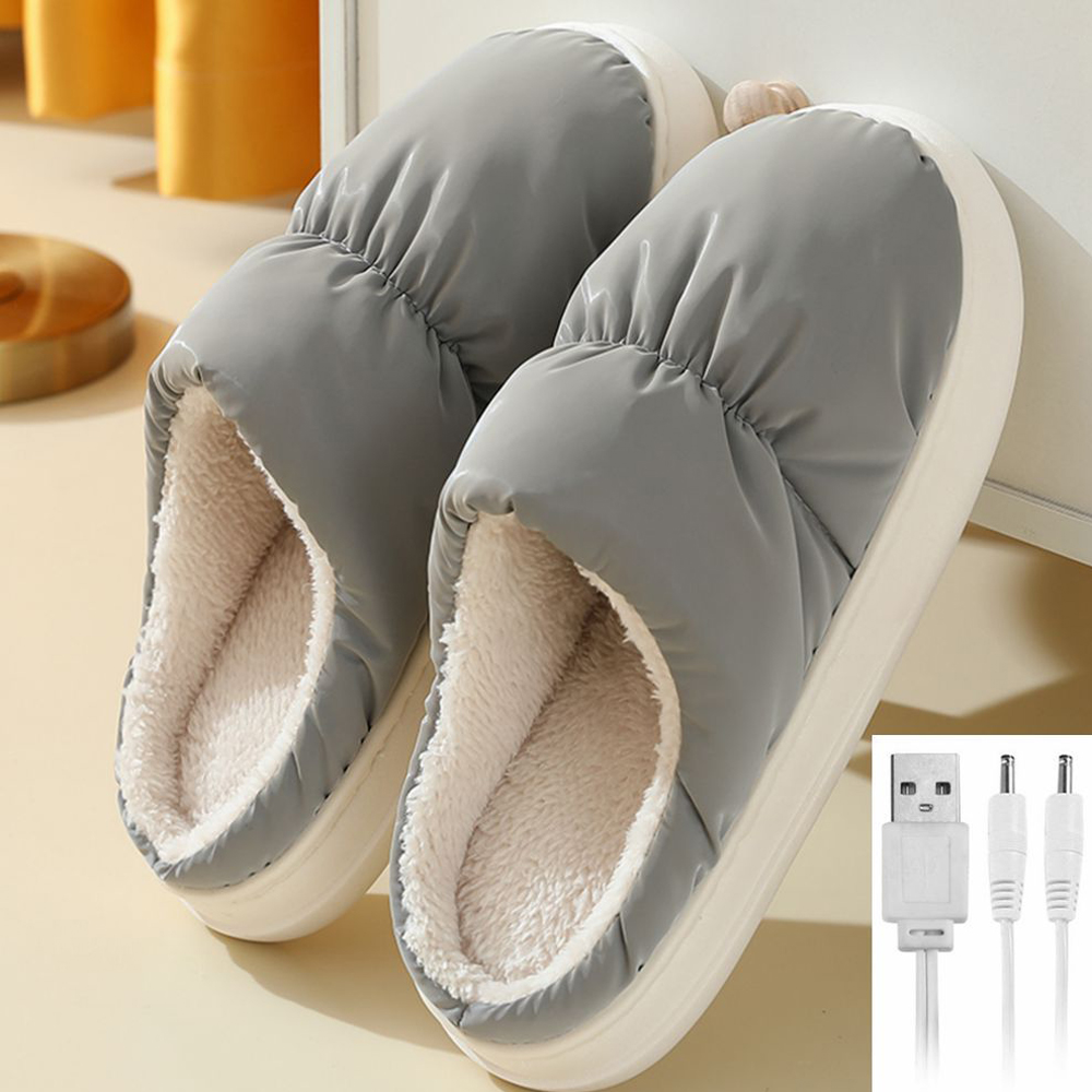 USB Heated Slippers &ndash; Soft Cushioned Indoor Shoes, Perfect for Home & Office, Continuous Heating, Ideal for Cold Rooms & Winter, Warm & Cozy, Great Gift Choice, , large
