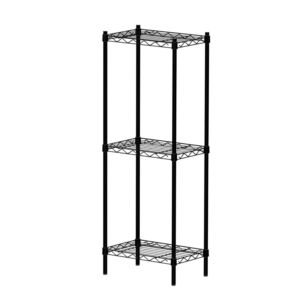 【KIWISH】43X28X120H 黑色三層架 鐵架 層架 收納架 鐵力士架 波浪架 展示架 免工具 架子 置物架, , large