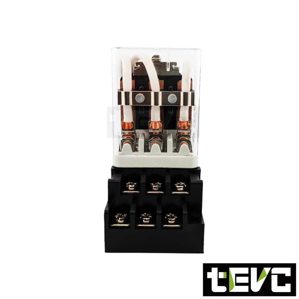 《tevc》含稅 發票 40A 繼電器 三開三閉含底座 工控耐流 大功率 功率繼電器 DC12V-40A  R017, , large