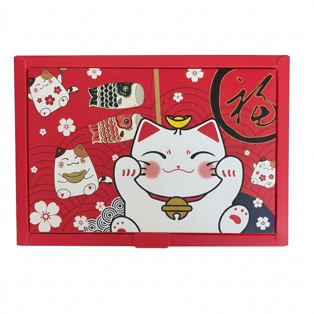 【中秋禮盒】招財貓波霸奶茶牛軋餅 （12入）, , large