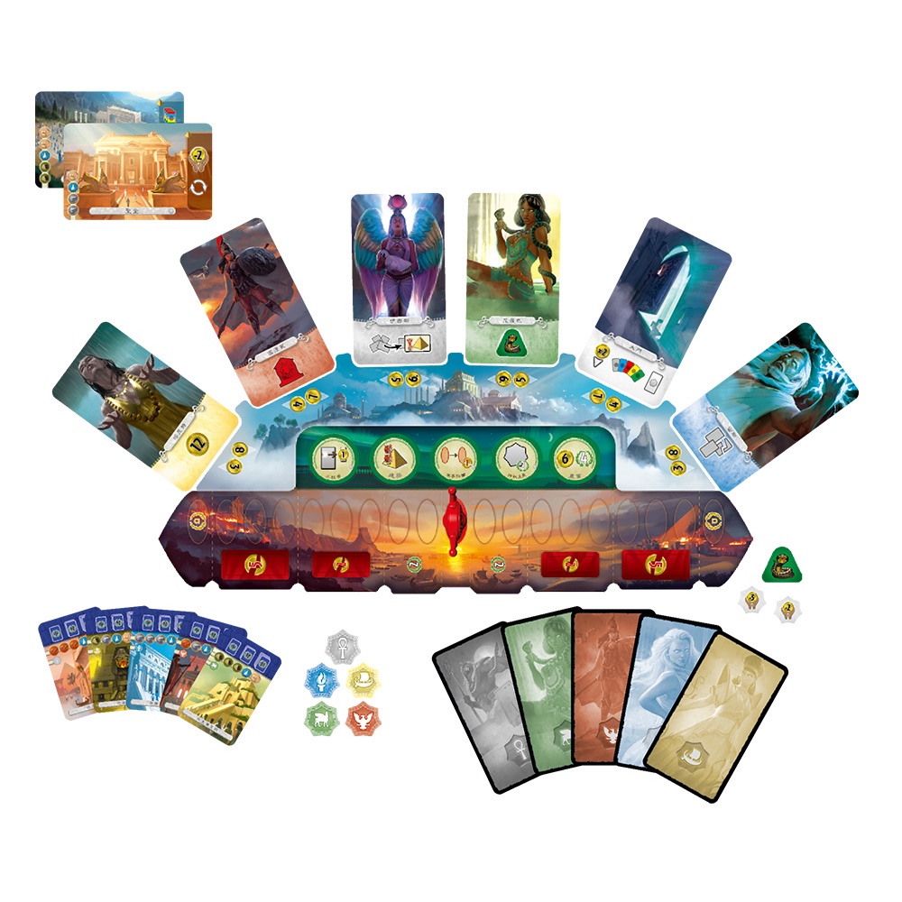 【Asmodee】七大奇蹟對決擴充：萬神殿 (中文版) 7 Wonders Duel Pantheon 雙人策略必收擴充, , large