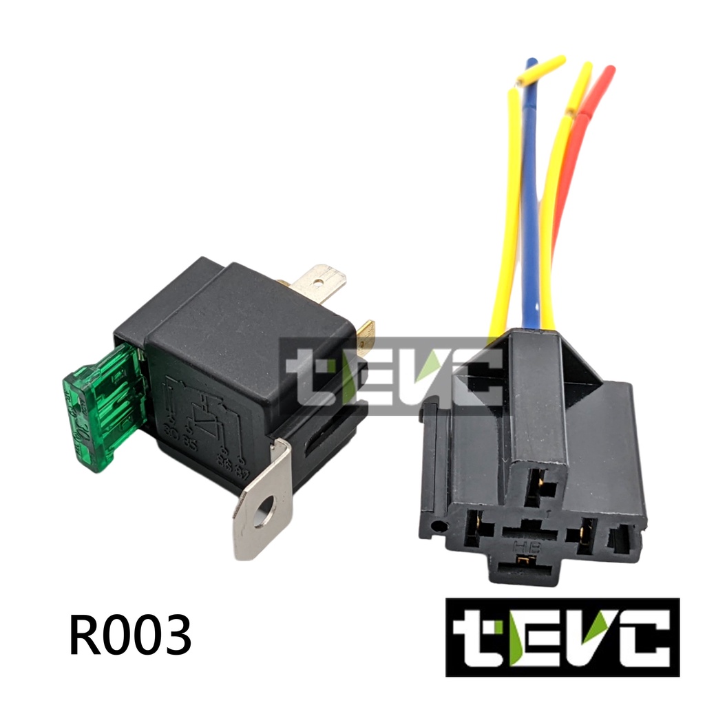 《tevc》R003 車用繼電器 自帶保險絲 保險絲座 DC12V, , large
