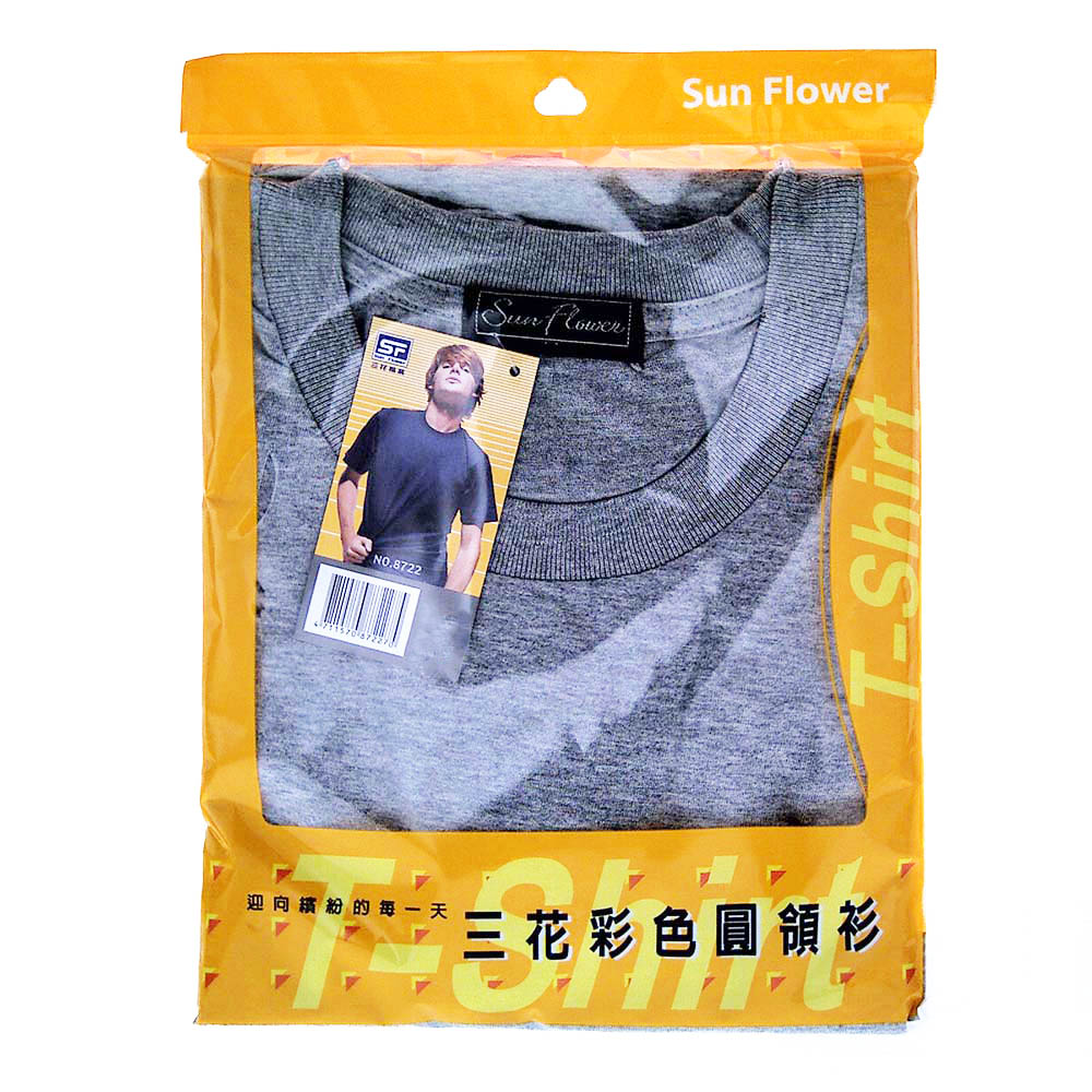 三花彩色圓領衫, XL, large